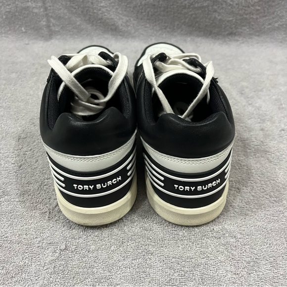 Tory Burch Clover Court Women’s 8 Sneaker Black White Low Top - Picture 4 of 10